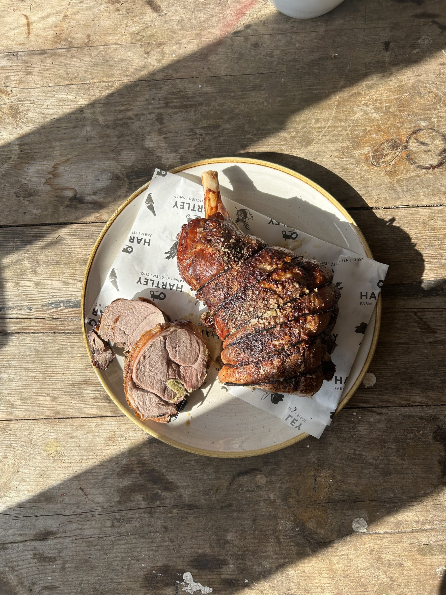 Carvery leg of lamb stuffed